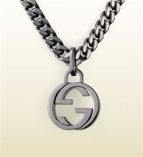 gucci interlocking-g pendant necklace sterling silver|Gucci interlocking g silver necklace.